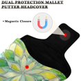 thumbnail image 3 of Haosy Yellow Green Floral Stained Glass Golf Mallet Putter Cover Strong Magnetic Leather Golf Club Headcover Closure, 3 of 7