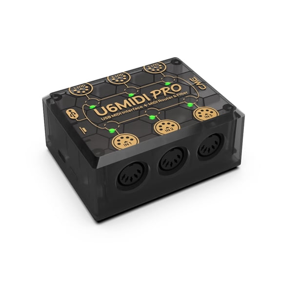 CME U6MIDI Pro - MIDI Interface with Router, Mapper, and Filter - Plug-and-play USB MIDI for computers - Standalone 3-in-3-out MI