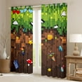 thumbnail image 2 of jejeloiu Miners Games Curtains Pack of 2 (42x84 Each),Pixelated Check Curtains Blackout,Cartoon Gamepad Gaming Bedroom Curtains For Boys Teens,Ultra Soft Home Decor, 2 of 6