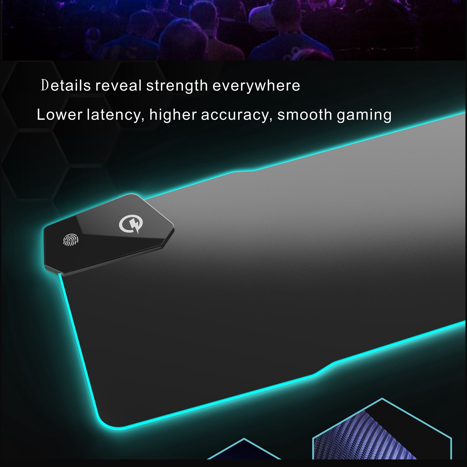 Gaming Mouse Pad With 15W RGB Mouse Pad For Mice Desk Cushion Mouse Mat For Laptops