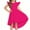 Hot Pink, variant on ATOGUTA Size 5T-14 Girls Dress Ruffle Sleeve High Low Formal Dresses for Wedding Party with Pocket Pink