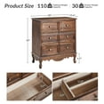 thumbnail image 4 of 3 Drawer Solid Wood Accent Cabinet End Table with USB Dresser for Living Room Living Room, Walnut, 4 of 10