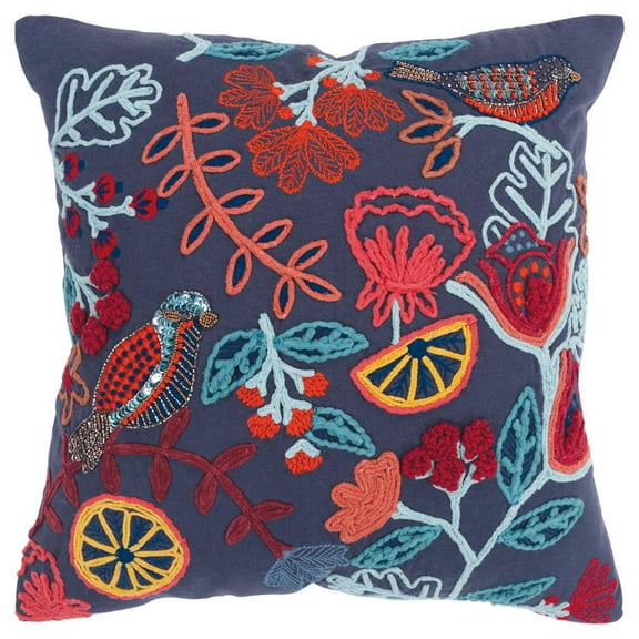 Rizzy Home 20" x 20" Cotton Pillow Cover in Dark Blue