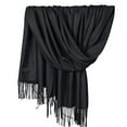 thumbnail image 2 of Duoif Womens Shawls, Women Pashmina Scarf Soft Solid Plain Shawl Wrap Fashion Warm Neck with Fringes Shawl Wraps for Women Black, 2 of 4