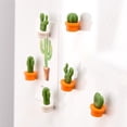 thumbnail image 2 of Imán nevera 5x6 piezas Mini dibujos animados Cactus pegatina planta maceta decoración naranja, 2 of 5
