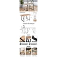 thumbnail image 5 of 55" Retro Wood Grain Dining Table - Minimalist Black Metal Legs, 5 of 5