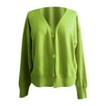 thumbnail image 6 of Fashion Women Solid V-Neck Buttons Casual Stretchy Knitted Sweater Cardigan Coat Button Cardigan Sweater Maternity Cardigan Sweaters for Women Summer Sheer Cardigans for Women Light Cardigan for Women, 6 of 6