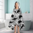 thumbnail image 6 of Gray Dinosaurs Camouflage Pattern Hooded Bath Towel，60"x35" for Ages 3 To 12 Kids, Quick Dry Lightweight Soft Microfiber Hood Beach Towel Cover Up for Kids, 6 of 7