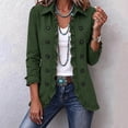 thumbnail image 2 of Jackets for Women Casual Long Sleeve Open Front Ruffle Trimmed Double Breasted Shirt Jacket, Perfect for Jeans & Skirts, 2 of 9