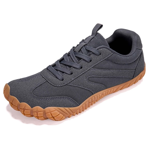 VeFlora Unisex Barefoot Minimalist Shoes, Wide Toe Box Zero Drop Sneakers, Breathable Non- Lightweight Casual Shoes for Trail Running Walking Hiking(Grey/38)