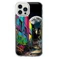 thumbnail image 1 of MUNDAZE Apple iPhone 11 Pro Shockproof Clear Hybrid Protective Phone Case Urban City Full Moon Graffiti Painting Art Cover, 1 of 5