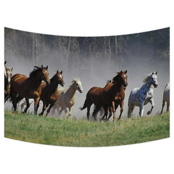 GCKG Wild Running Horses Tapestry Wall Hanging,Wall Art, Dorm Decor