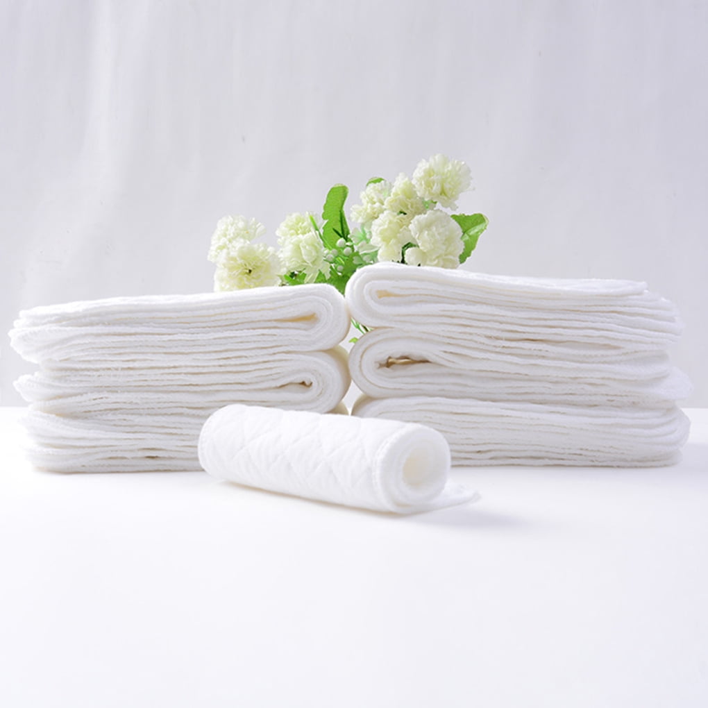 10PCS Reusable baby Diapers Cloth Diaper Inserts 1 piece 3 Layer Insert 100% Cotton Washable Baby Care Products