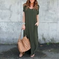 thumbnail image 2 of adviicd Robes pour Femmes Robe d'Été Décontractée Florale Col en V Manches Courtes Fendue Plage Longues Robes AG,S, 2 of 5