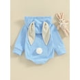 thumbnail image 4 of Bslissey Baby Girls Boys Easter Hood Corduroy Romper Long Sleeve Bunny Ears Hooded Jumpsuit Newborn Infant Casual Cute Bodysuit for Spring Fall 3M 6M 12M 18M, 4 of 9