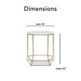 thumbnail image 4 of Finch Colton Solid Marble Top Accent Table with Gold Metal Base White Gold, 4 of 5