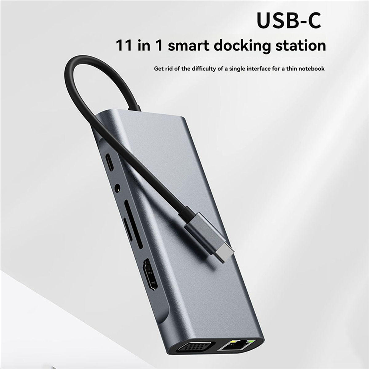 2X 11-in-1 USB C HUB Docking Station 4K Type C to -Compatible HUB Adapter USB-C to VGA RJ45 PD 100W USB Hub,2 x 11 in 1 Docking Station