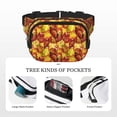 thumbnail image 5 of Rateoe Autumn Mosaic Maple Leaves Print Fanny Pack Belt Bag for Women and Men, Square Double-Layer Waterproof Waist Pack with Adjustable Strap for Hiking, Jogging, Cycling, 5 of 9
