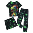 thumbnail image 3 of ATAIKU Kids Boys 3PCS Pajama Set Short Sleeve Pjs with Shorts and Pants Children Sleepwear Dinosaur Loungewear 3 to 12 Years, 3 of 13