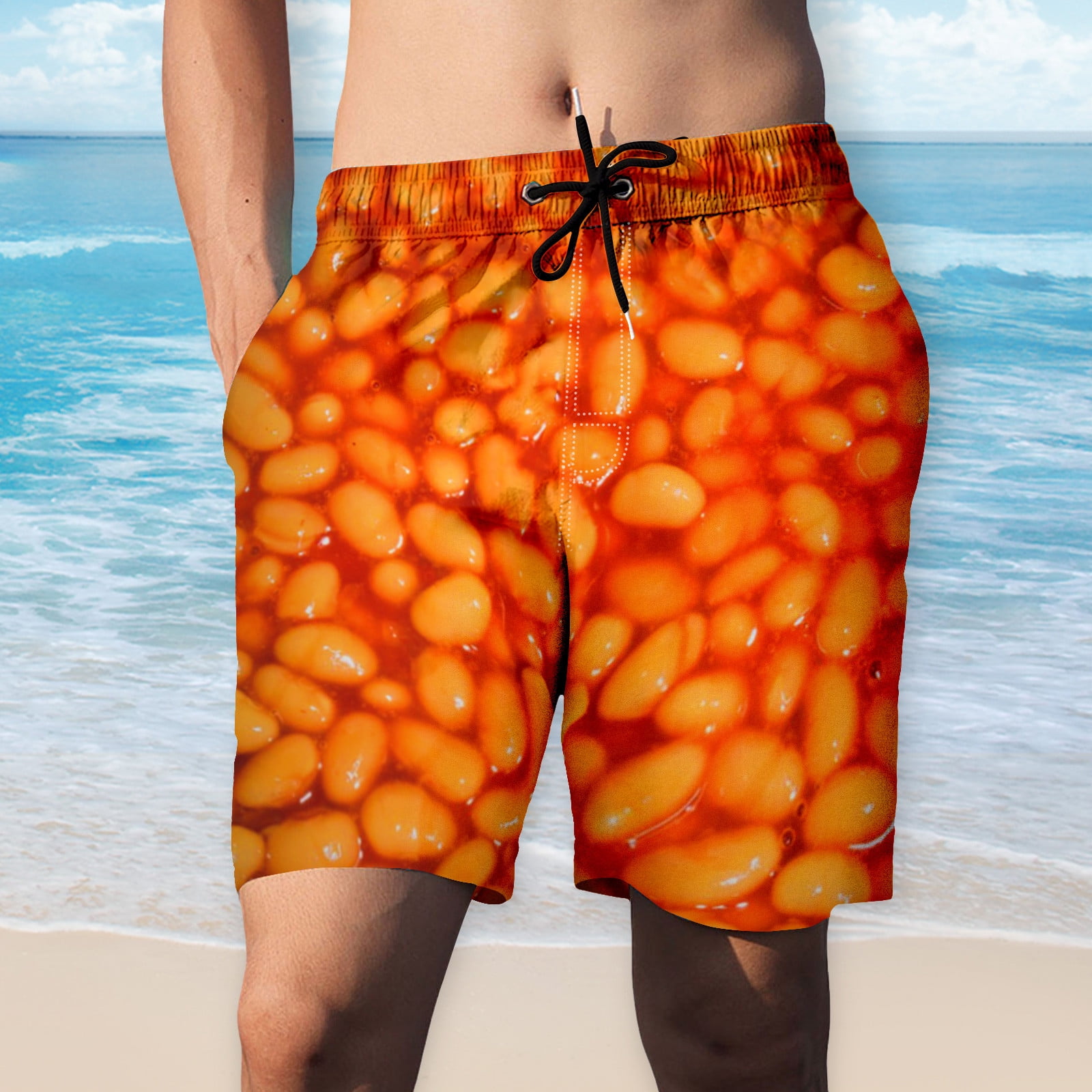 EGNMCR Mens Swim Trunks Men's Food Realistic 3D Printed Summer