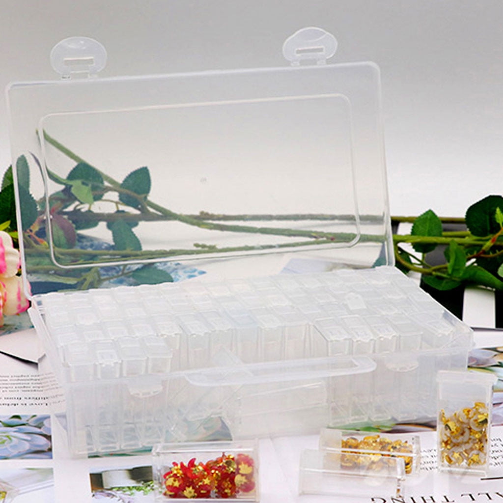 DIY Transparent Grid Storage Box Container Case For Jewelry Beads Organizer 1Pc With Removable Compartments For Home And Office