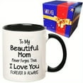 thumbnail image 4 of "To My Beautiful Mom" Coffee Mug, 11oz, Mother's Day & Birthday Gift For Mom, Ceramic Cup With Sentimental Quote, Love You Forever & Always, Ideal Present From Daughter Or Son, 4 of 9