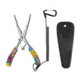 thumbnail image 1 of Pinzas de pesca de acero inoxidable, removedor de anzuelos, pinzas de nariz de aguja, herramienta de pesca versátil con agarre antideslizante, color variado, 1 set, 1 of 7