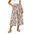 thumbnail image 7 of SwiftWear Women's Capri Pants Wide Leg Loose Casual Summer Beach Pants with Pockets Elastic Drawstring Waist Flowy Palazzo Trousers, 7 of 7