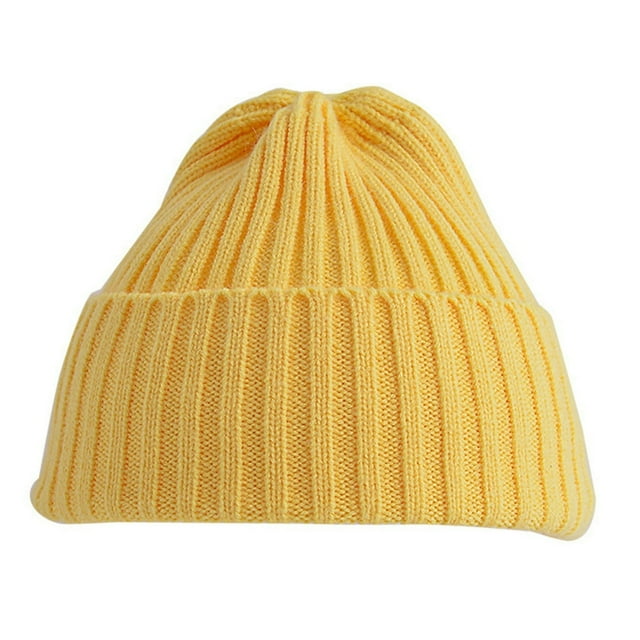 Ribbed Thickened Ear Protection Baby Beanie Winter Children Candy Colored Warm Knitted Hat Photography Props