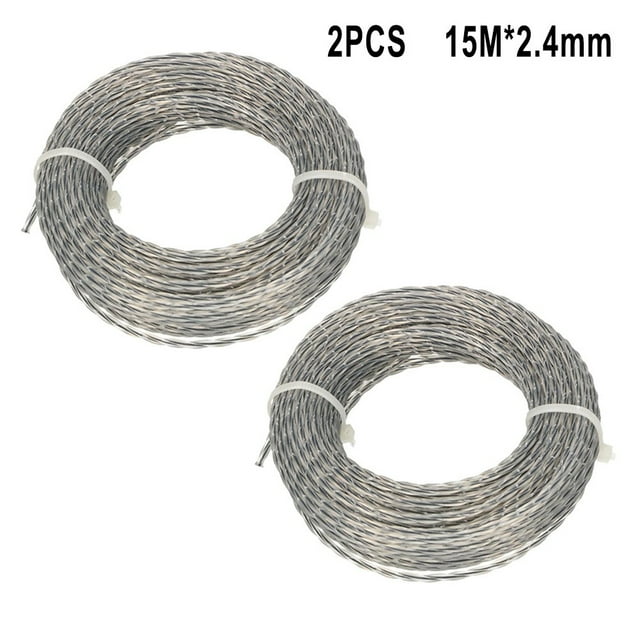 Bgsha 2 Sets Core-reinforced Grass Trimmer Line 2.0 - 3.0 mm x 15m (30m) Line Spool
