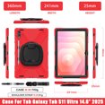 thumbnail image 7 of Case for Samsung Galaxy Tab S11 Ultra 14.6 inch 2025 Released, 360 Degree Rotating Hand Grip Shockproof Cover with Shoulder Strap, Red, 7 of 7