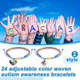 thumbnail image 3 of Srix 24 Pcs Autism Awareness Bracelet Braided Adjustable Colorful Autism Bracelet Puzzle Piece Stretch Charm Bracelet Men Women's Jewelry Appreciation Gift for Autistic Population A416, 3 of 7