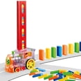 thumbnail image 2 of Domino Set Up Train 60Pcs Domino Train Toy Blocks Set with Lights and Sounds Creative Birthday Gifts for Kids, 2 of 7