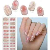20Pcs Christmas Semi Cured Gel Nail Strips, Snowflake Winter Gel Nail Stickers Long Lasting Cute Glitter Snow Xmas Tree Holiday Semicured UV Nail Wraps for Women Girls