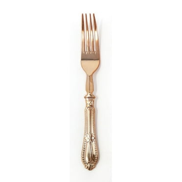 Party Source Baroque Plastic Rose Gold Forks 12ct