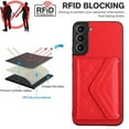thumbnail image 3 of for Samsung Galaxy S22 Wallet Case with Card Holder, Elegant Durable PU Leather Protective Magnetic Closure Flip Phone Cover Kickstand RFID Blocking for Women Girls for Galaxy S22, Red, 3 of 9