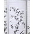 thumbnail image 3 of Roundhill Paravent Encadré à 4 Panneaux avec Motif de Bambou, Blanc, 3 of 3