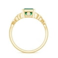 thumbnail image 2 of Rosec Jewels Created Emerald Solitaire Ring with Diamond for Women - Celtic Knot Ring (6X8 mm), 10K Yellow Gold, US 7.50, 2 of 8