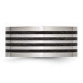 thumbnail image 3 of Chisel Stainless Steel Brushed Black Rubber 10.00mm Ring Size 8.5  Men, 3 of 7