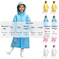 thumbnail image 3 of JOANKDMI Toddler Girls Long Raincoat Kids Waterproof Lightweight EVA Rain Jacket with Clear Brim Hood Snap Button Closure for School Hiking Travel Outdoor Active Wear, 3 of 5