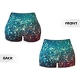 thumbnail image 5 of Lsque Colorful Rainbow Glitter Pattern High Waisted Biker Shorts for Women-Tummy Control Fitness Athletic Workout Running Yoga Gym Shorts,Moisture-Wicking-Medium, 5 of 9