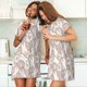 thumbnail image 4 of Easygdp Retro Hippie Groovy Easter bunny Camisón de manga corta para mujer, informal, estampado, 4 of 6