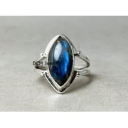 925 Sterling Silver Ring For Men & Women, Labradorite Ring Gemstone Unique Handcrafted Ring For Her Or Him