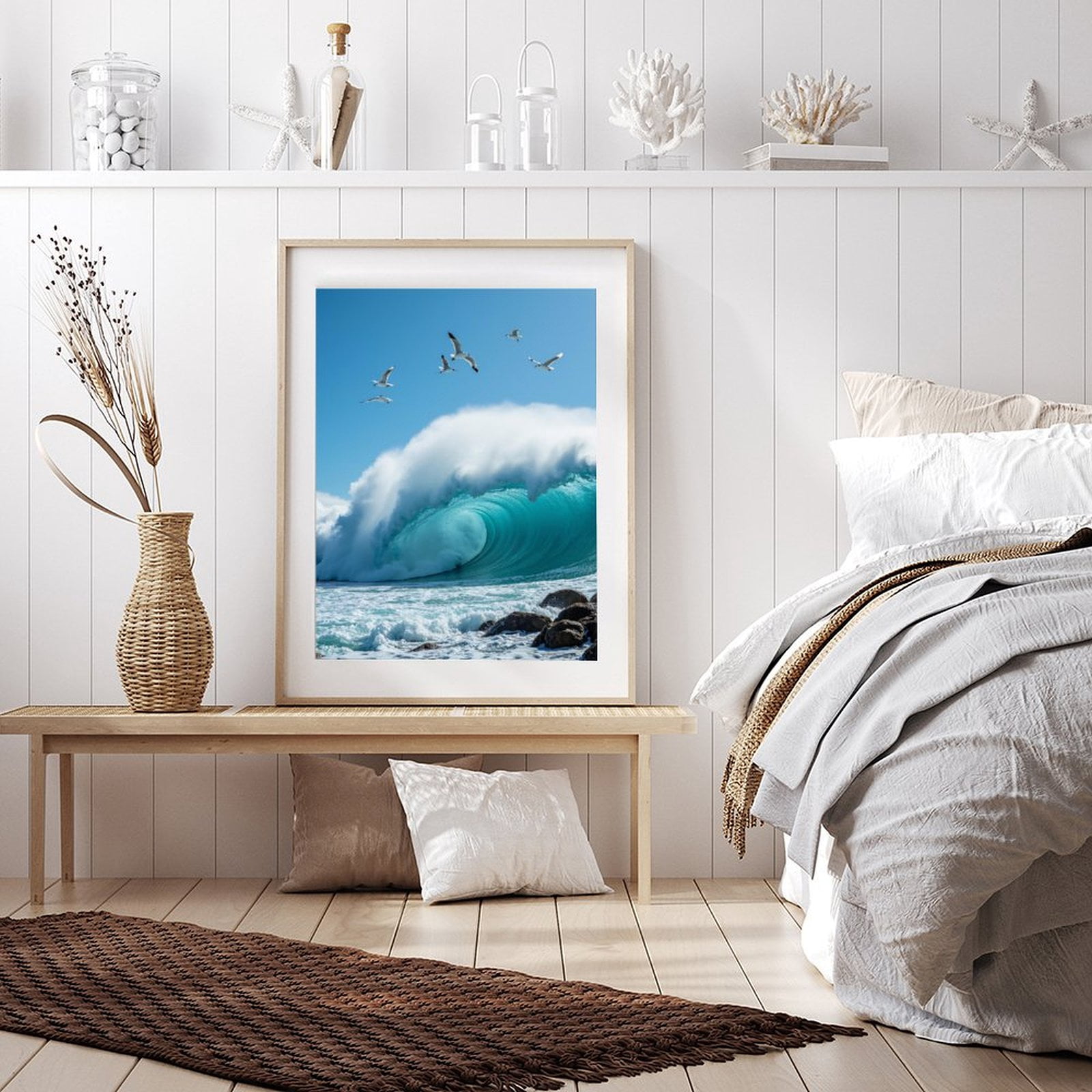 Diamond Art Kit for Adults, Seagulls Ocean Wave Rocks Sky Diamond Painting for Adults Beginners, DIY Diamond Art Painting Kits, 5D Diamond Painting Crafts for Home Decor 12x16 Frameless