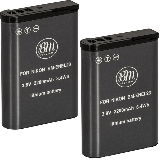 BM Premium 2 Pack of ENEL23 Batteries for Nikon Coolpix B700, P600