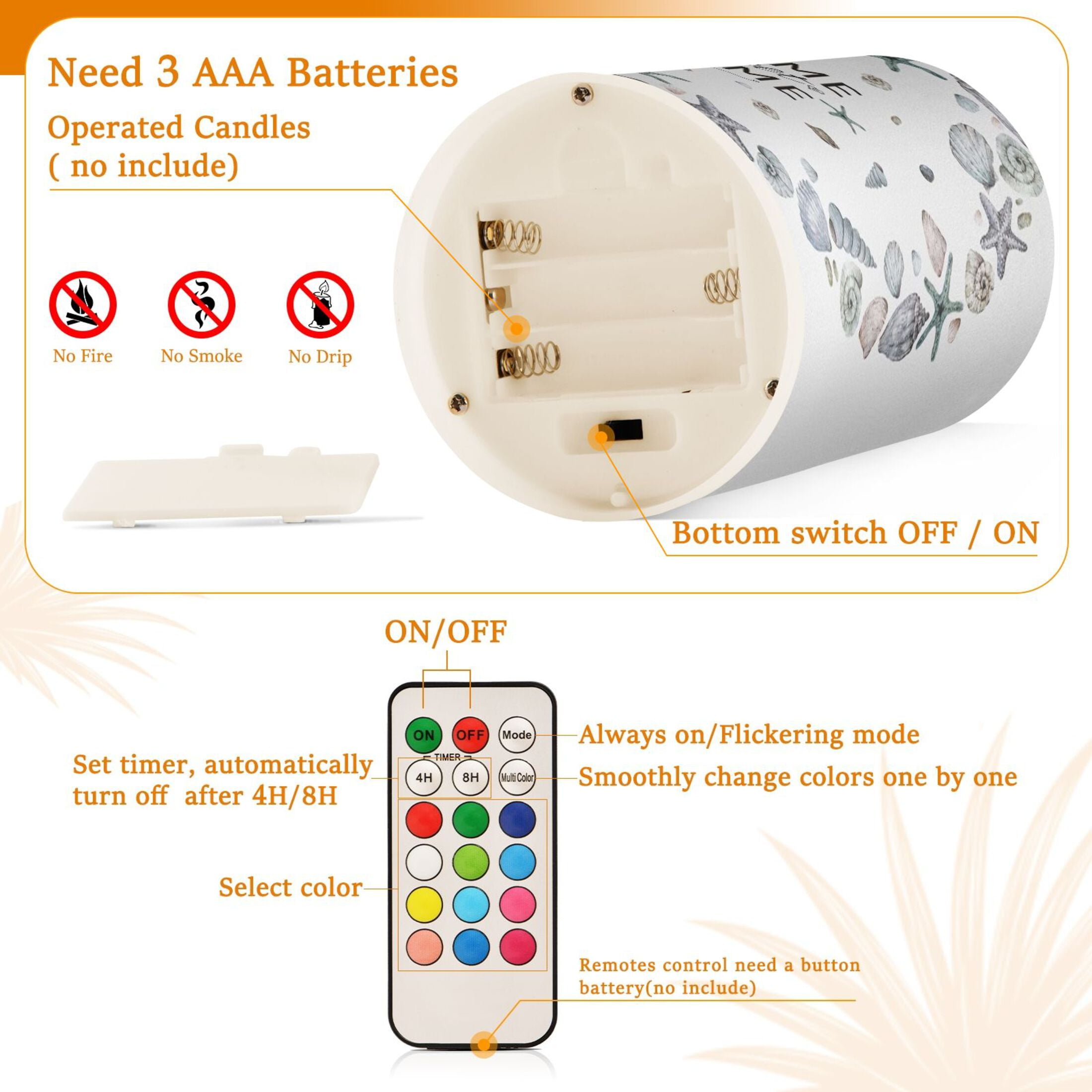 Home Sweet Home Flickering Flameless Candles Battery Operated with Remote Timer LED Pillar Candles Set of 2