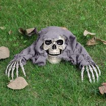 BiFandian Halloween Skeleton Decorations Outdoor, Skull Ground Breaker Stakes, Outdoor Scary Halloween Yard Lawn Garden Decorations