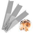thumbnail image 1 of Peines para perros, herramienta de aseo para mascotas y gatos con punta redondeada, dientes de acero inoxidable para quitar nudos de enredos para perros de pelo largo y corto Feliz Sencillez, 1 of 5