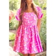 thumbnail image 1 of FOLUNSI Elegant Rose Floral Square Neck Dress - High Waist Flowy Fit, 1 of 8