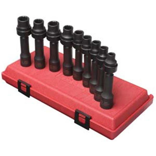 9 Pieces 1/2" Drive Metric 12 Point Drive line Impact Socket Set